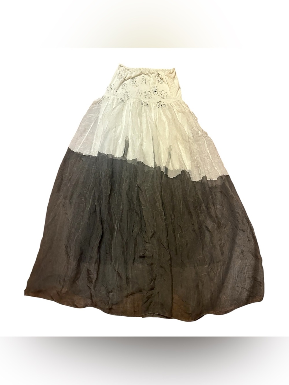 lola Two-Tone White and Gray Maxi Skirt